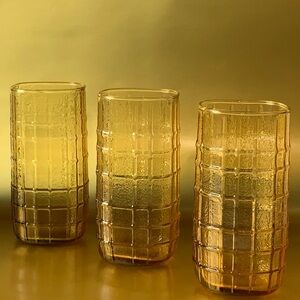 Anchor Hocking Amber Glass Tumblers